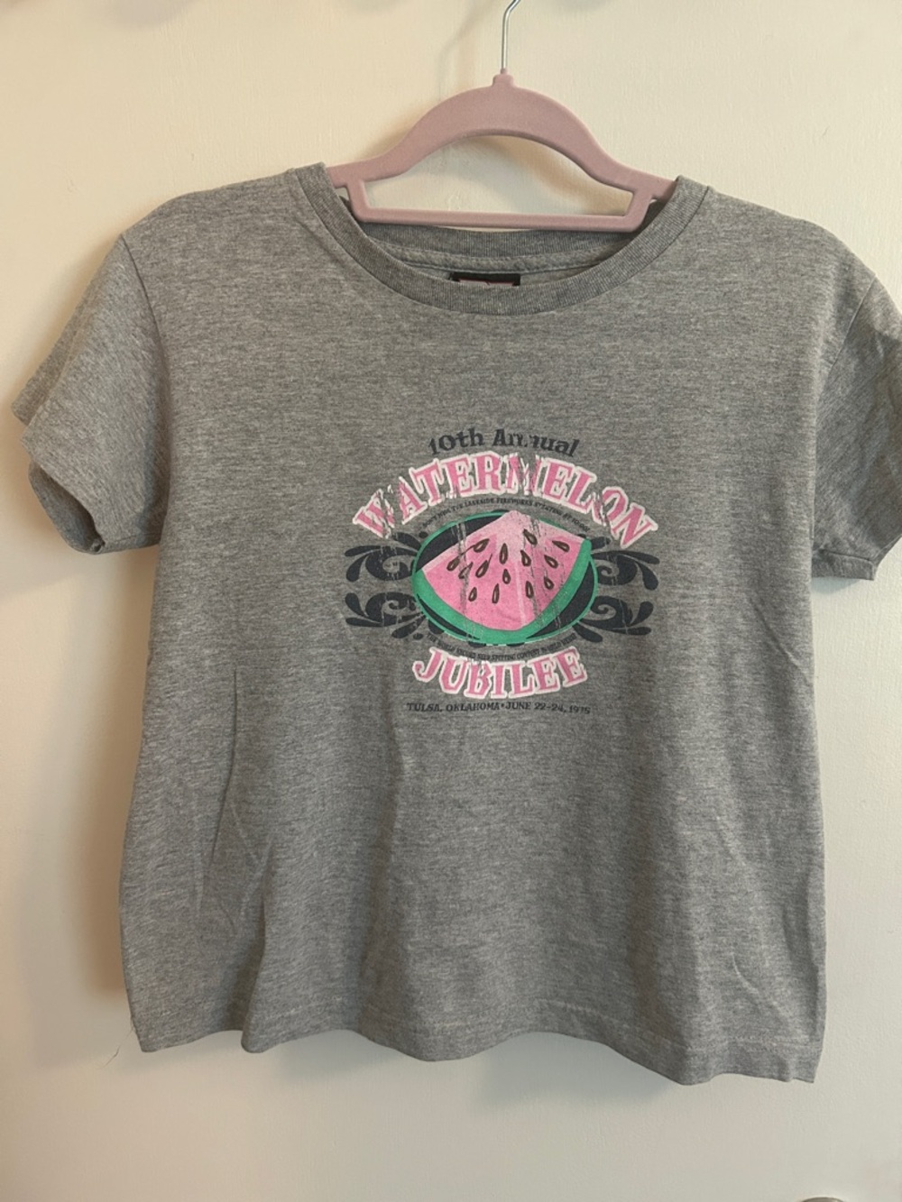 Vintage looking Gray Watermelon Jubilee Graphic Tee - Short Sleeve